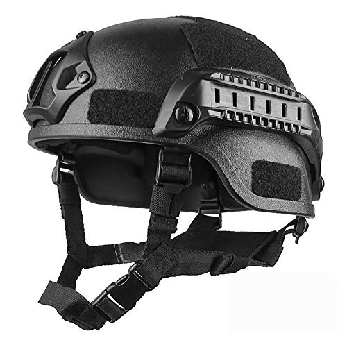Combate Táctico Militar Casco De Airsoft Paintball Tactical Protector De Cabeza Ejército Cascos Gear Accesorios (Negro)