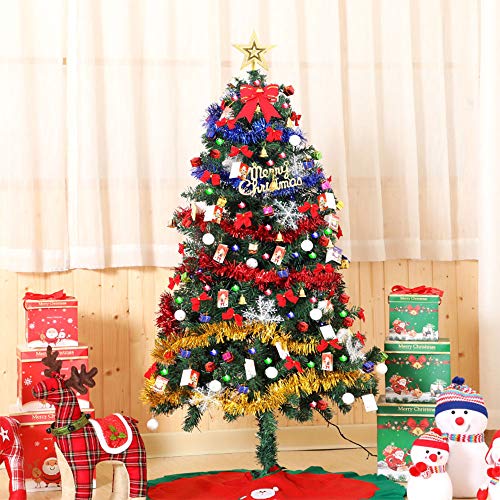 Cycle Crafts Árbol de Navidad Artificial de 150 cm, Navidad decoración,Árbol de Navidad,incluidos los Gadgets del árbol de Navidad Luces de Cadena LED USB,Àrbol de Navidad con Soporte