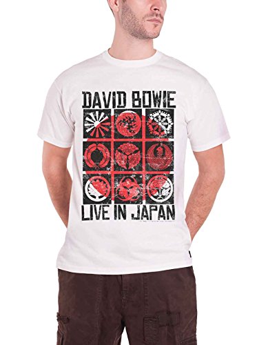David Bowie Live In Japan nuevo Oficial de los hombres Blanco T Shirt
