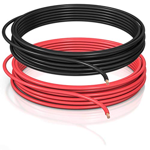 DCSk - Cable para vehículos Tipo FLRY B asimétrico 1.5mm² - Cable eléctrico para Coche, Longitud de Bobina 5m, Rojo y 5m Negro