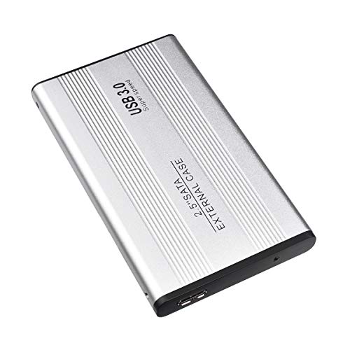 Disco Duro Externo 2 TB, Ultra Slim Disco Duro Externo USB3.0 SATA HDD Almacenamiento para PC,Xbox, Chromebook(2TB,Plata)