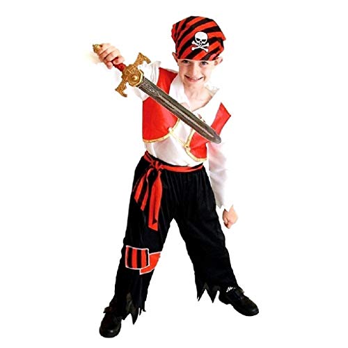 Disfraz de pirata infantil carnaval corsario de los mares del caribe multi talla l 6/7 años