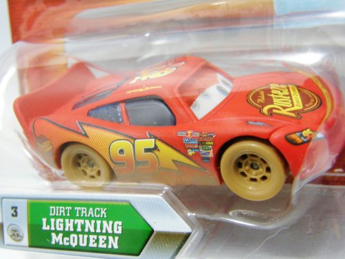 Disney / Pixar CARS Movie 1:55 Die Cast Car with Lenticular Eyes Series 2 Dirt Track Lightning McQueen