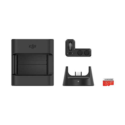 DJI Kit de accesorios para Osmo Pocket-Incluye 1 Controller Wheel, 1 Wireless Module, 1 Accessory Mount, 1 Tarjeta microSD de 32GB-4 Accesorios-Negro