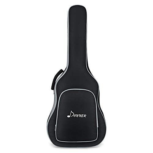 Donner Funda para Guitarra Acústica de 40/41 Pulgadas 600D Resistente al Agua Correas 3mm de Grosor Algodón Acolchado con Bolsillos Color Negro