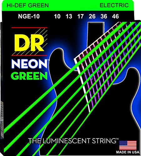 DR String NGE-10 Neon Green Juego Cuerdas Eléctrica