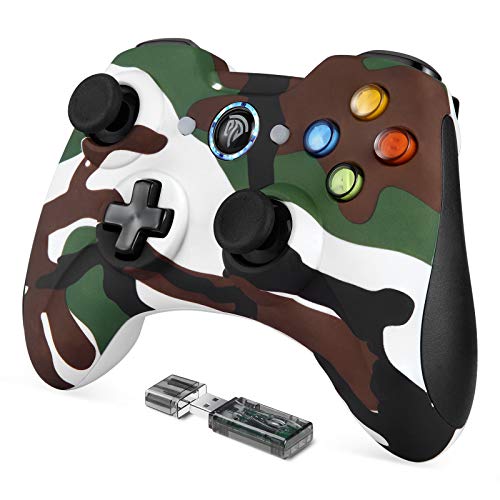 EasySMX - Mando de juego inalámbrico para PC PS3, 2,4 G, recargable, con doble vibración, 8 horas de autonomía, para PC PS3, color verde