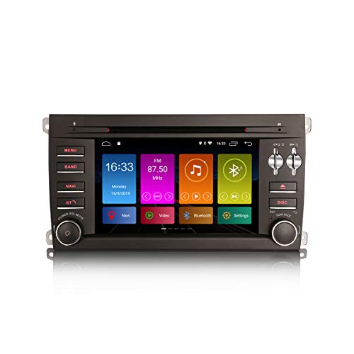 ERISIN 7 Pulgadas Android 10.0 Autoradio GPS Sat Nav para Porsche Cayenne Reproductor de DVD Radio Soporte Bluetooth WiFi 4G Dab+ RDS Enlace Espejo TPMS CarPlay Incorporado Amplificador DSP