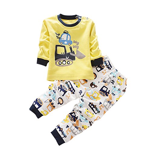 ESHOO - Pijama Dos Piezas - Manga Larga - para niños y niñas