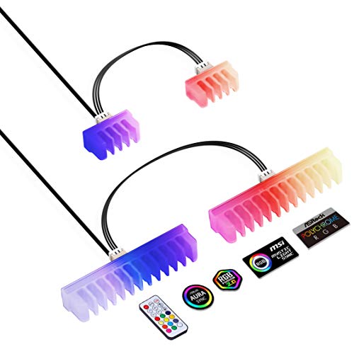 EZDIY-FAB Peine de Cable RGB-peines LED RGB de 2X 24 Pines y 6X 8 Pines para la gestión de Cables con Control de RF