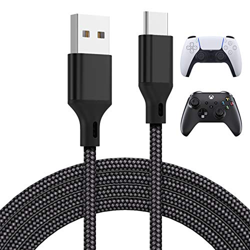 FASTSNAIL Cable de carga para controlador de PS5, cable de carga micro USB de 5 m de largo para Xbox SX y Nintendo Switch, cable de carga para mando de PS5 y Xbox Series X