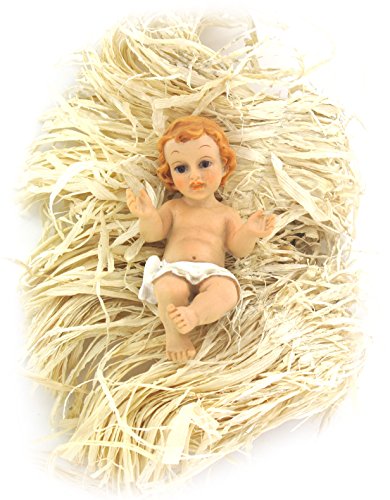 Ferrari & Arrighetti Figuras Belén: Niño Jesús en la cuna de 10 cm para Nacimiento