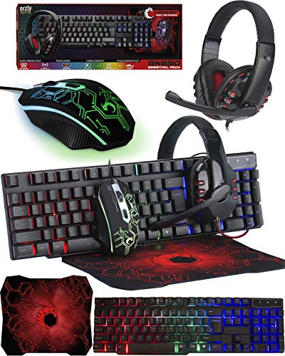 FR AZERTY Layout Only - Orzly Hornet RX-250 Edition PC Gaming 4 in 1 Bundle - AZERTY Keyboard Layout