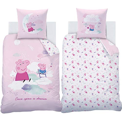 'Franela de cama infantil Peppa Pig Pig – Diseño "cheep 135 x 200 cm + 80 x 80 cm NUEVO & embalaje original – 100% algodón – franela de calidad – Deutsche tamaño estándar