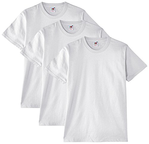 Fruit of the Loom Heavy Cotton Tee Shirt 3 Pack, Camiseta de Manga Corta Para Hombre, Blanco (Weiß), XX-Large