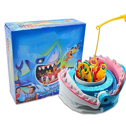 Funmix Juego de Mesa de Pesca,Juego de Mesa de Pesca con mordedura de tiburón,Pesca Antes del Juego De Mordedura De Tiburón,Juegos Interactivos De Escritorio Play House Tricky Toys