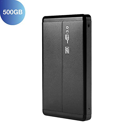 GAYBJ Disco Duro Externo Portátil H-2 2.5"2.5 HDD 500GB 1TB 2TB Caja Metálica USB 3.0 Disco Duro Móvil para Windows Mac,Black,500G