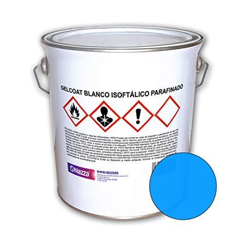 Gelcoat Isoftálico Parafinado Nazza | Topcoat Resistente a Rayos UV e Hidrólisis | Color Azul | 1 Kg