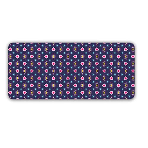 GFHDFHDFJS Alfombrilla De Ratón Grande,Purple Retro Print Gaming Keyboard Mat, with Durable Stitched Edges and Non-Slip Rubber Base, High-Performance Keyboard Mat For Suitable For Laptop, Desk,90