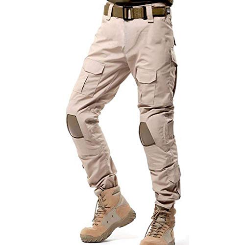 GooDoi Pantalones tácticos Militares Pantalones De Carga BDU Pantalones Airsoft Pantalones Multibolsillos Exteriores Pantalones con Rodilleras