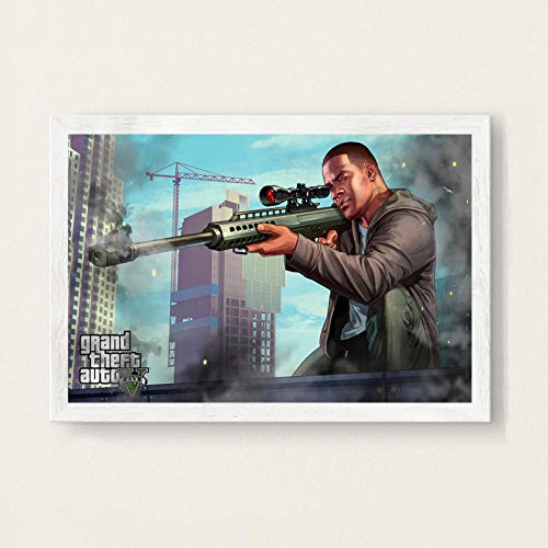 Grand Theft Auto 5 GTA Hot Video Game Art Painting Canvas Canvas Poster Wall Home Decor 42x60cm Sin Marco 4