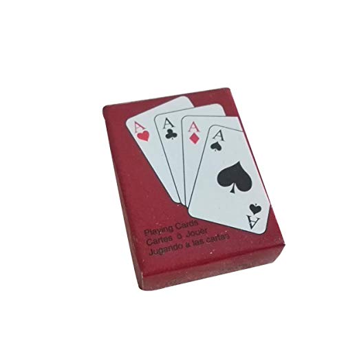 Greatangle Jugar a Las Cartas de póker Mini póker portátil portátil Interesante Juego de Naipes Juego de Mesa al Aire Libre o de Viaje Mini tamaño Pokers Rojo