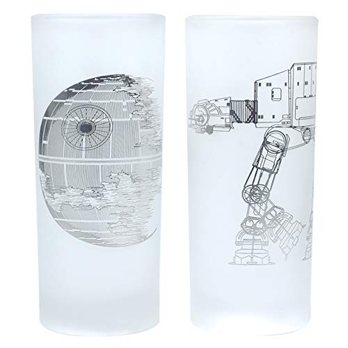 Half Moon Bay Star Wars Glasses (Juego de 2)-Death Star & AT-AT Walker