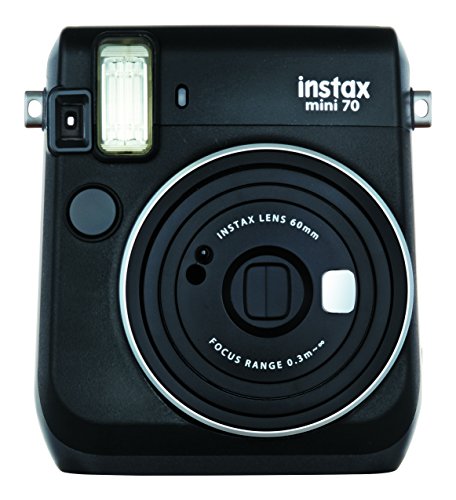 Instax Mini 70, Cámara instantánea analógica (ISO 800, 0.37x, f 60 mm, 1:12.7, flash automático), Tamaño Único, Negro