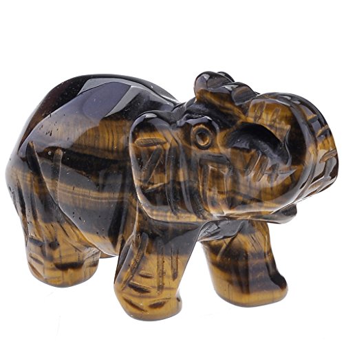 Jovivi Deko, Reiki piedras preciosas cristal elefante figura adornos decoración animal plástico Deko mA?S Medidas: 50 x 25 x 36 mm, con caja