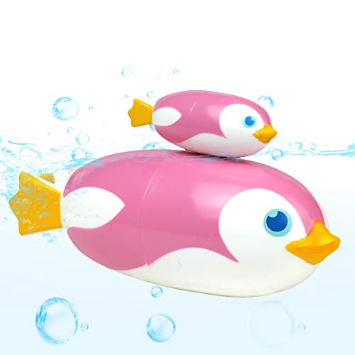 Juguetes Bañera Pinguino Animales Juguetes Piscina Juegos de Agua para Niños 3 4 5 Años (Rosa)