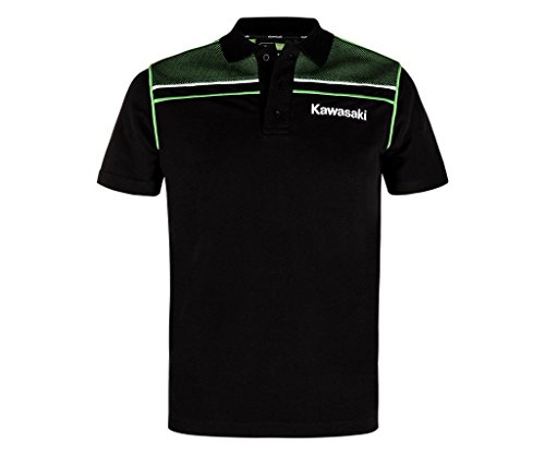 Kawasaki Sports - Polo (talla M), color negro y verde