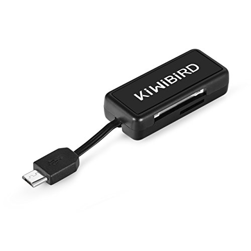 KiWiBiRD Micro USB OTG para adaptador USB 2.0; Micro USB SD/Micro SD/TF Lector de tarjeta para Smartphones Android, Tabletas con función OTG
