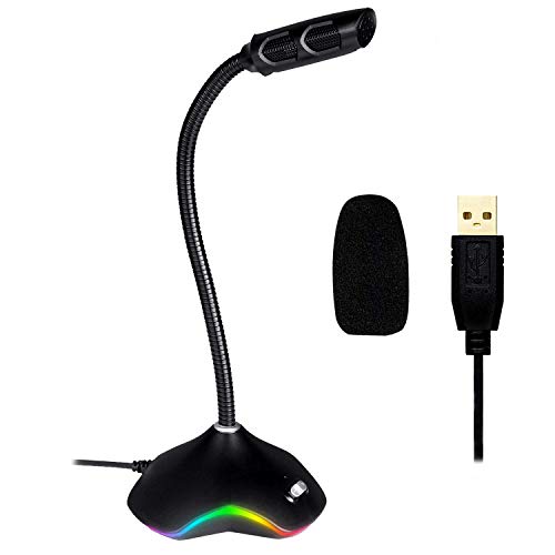 KLIM Rhapsody Micrófono Gaming USB de Escritorio RGB + Nuevo 2020 + Óptima Calidad de Sonido + Ideal para grabación y reconocimiento de Voz, Streaming, Youtube, Podcast + Compatible Windows Mac PS4