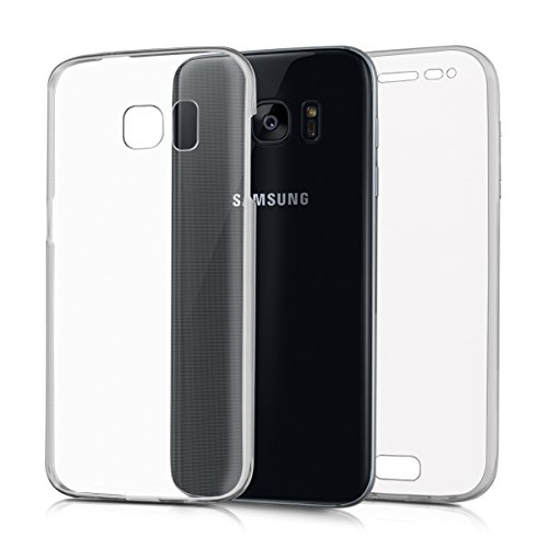 kwmobile Funda Compatible con Samsung Galaxy S7 - Carcasa Completa 360 para móvil - Cover Doble - Transparente