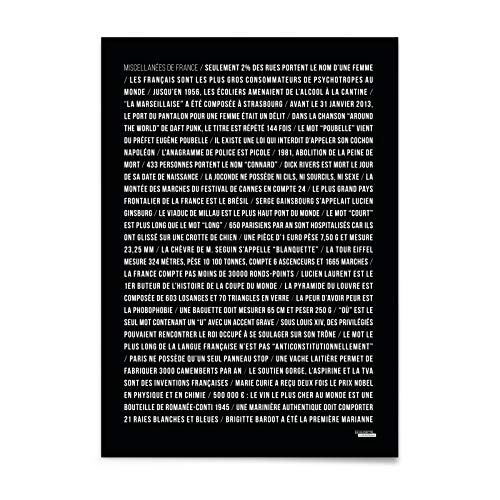 La Majorette de Mostache Miscellanés de Francia - Póster artístico, papel, 50 x 70 cm, color negro