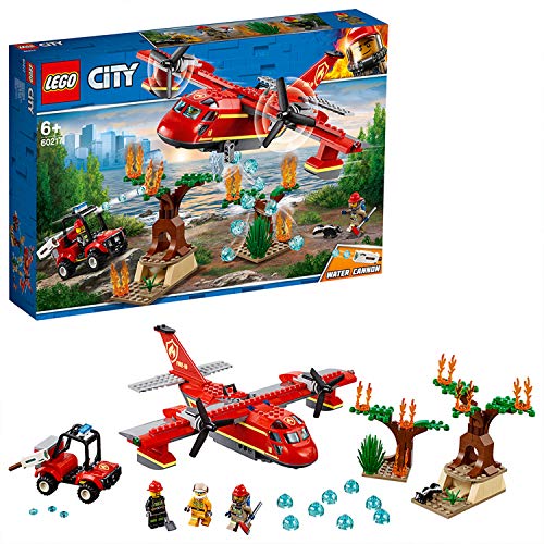 LEGO City Fire - Avión de Bomberos, Juguete Creativo de Construcción con Avión y Vehículo para Niños a Partir de 6 Años, Incluye Minifiguras de Bomberos con Diferentes Trajes y Herramientas (60217)