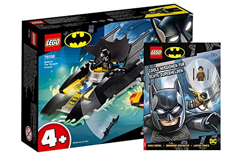 Lego DC Comics Super Heroes 76158 - Juego de persecución del pingüino con Batboat y misiones geniales para verdaderos superhéroes con figura de Robin (cubierta blanda)