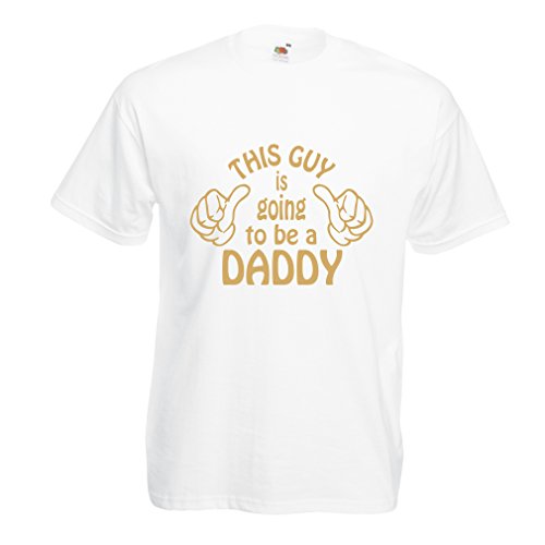 lepni.me Camisetas Hombre Este Chico va a ser papá, Ideas de Regalo para papá Nuevo (XXXXX-Large Blanco Oro)