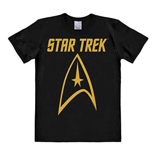 Logoshirt Series de Televisión - Star Trek - Enterprise - Emblema - Camiseta Hombre - Negro - Diseño Original con Licencia, Talla 3XL