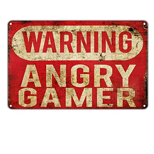 LORENZO Warning Angry Gamer - Placa de Metal para decoración de Boda