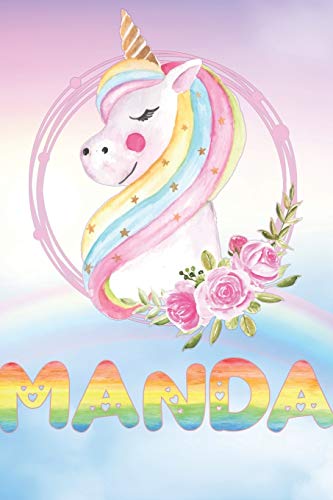 Manda: Want To Give Manda A Unique Memory & Emotional Moment? Show Manda You Care With This Personal Custom Named Gift With Manda's Very Own Unicorn ... Be A Useful Planner Calendar Notebook Journal
