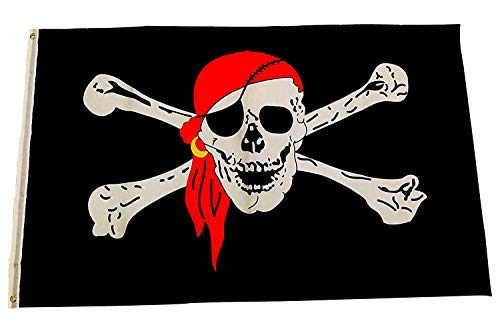 MARQUISE & LOREAN Bandera De Barco Pirata Pata Palo Grande Súper Resistente para Exteriores y Fiestas de Niños 150x90 cm Mira
