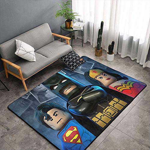 Matt Flowe Superhero Avengers Alfombras de cocina 4'x6'Superman Batman Wonder Woman Justice League Niños Rastreando Dormitorio Alfombra para piso de cocina