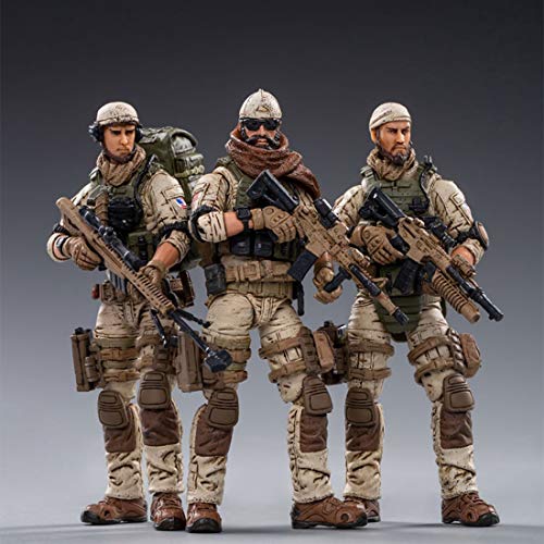 Mecotecn Figuras Soldados 1/18, 3 Piezas Figura de Acción con Arma, Figuras Militares Conjuntos de Juegos - American Delta Force