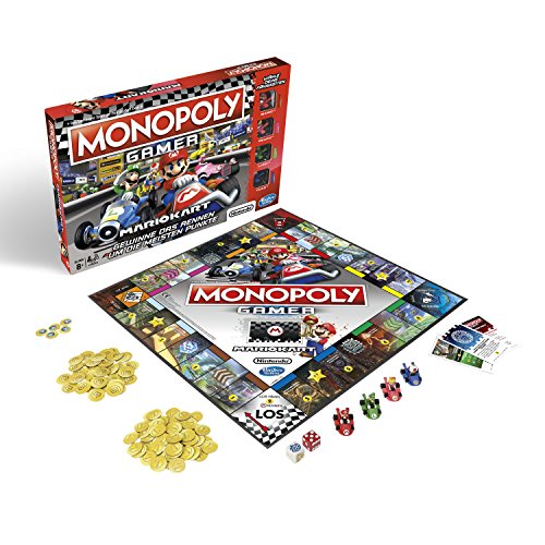 Monopoly Gamer Mario Kart, Juego de Mesa para Adultos y niños, Juego Familiar clásico de Juegos de Mesa, Juego comunitario para 2-4 Personas, a Partir de 8 años