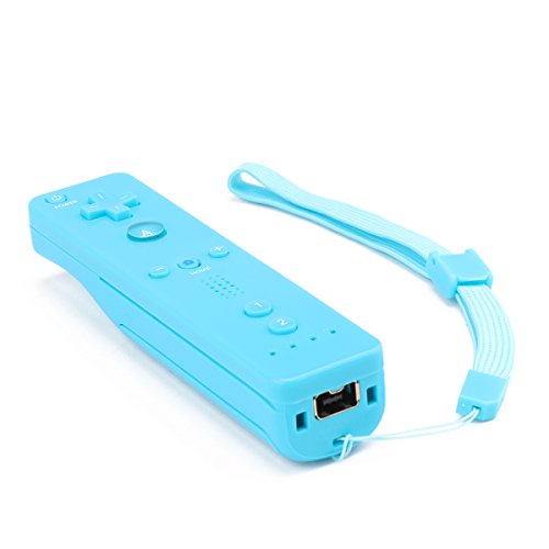 Nachar Mando a distancia de Wii, mando de juegos de Nintendo Wii con vibración, mandos inalámbricos portátiles compatibles con Nintendo Wii y Wii U (azul, 14,9x3,7x3,1 cm)