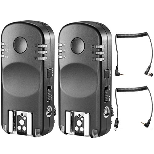 Neewer 2,4G Mando a Distancia Inalámbrico Disparador Flash Transceptor par con Mando a Distancia Cable de Obturador para Nikon Cámaras Réflex Digitales