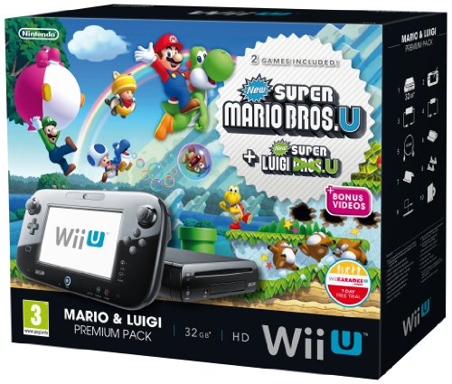 Nintendo Wii U 32Gb New Super Mario Bros And New Super Luigi Bros Premium Pack - Black (Nintendo Wii U) [Importación Inglesa]