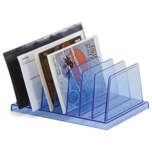 OfficemateOIC azul glaciar estándar Sorter, 7 compartimentos, color Azul transparente