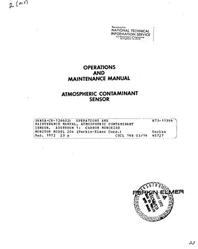 Operations and maintenance manual, atmospheric contaminant sensor. Addendum 1: Carbon monoxide monitor model 204 (English Edition)